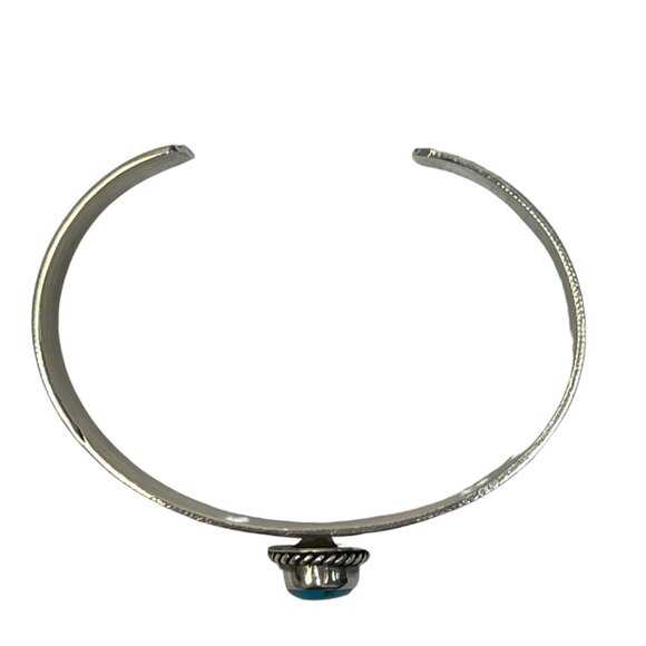 925 Sterling Silver Turquoise Artist Signed Harold J. Cuff Bracelet - Picture 6 of 8